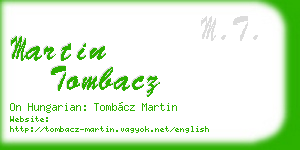 martin tombacz business card