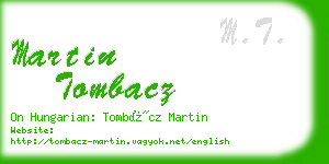 martin tombacz business card